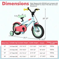 Kids Bike with Adjustable Handlebar and Saddle for 4-8 Years Old