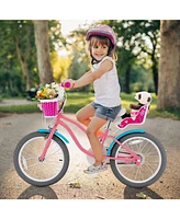 Kids Bicycle with Training Wheels Basket for Boys Girls Age 3-9 Years