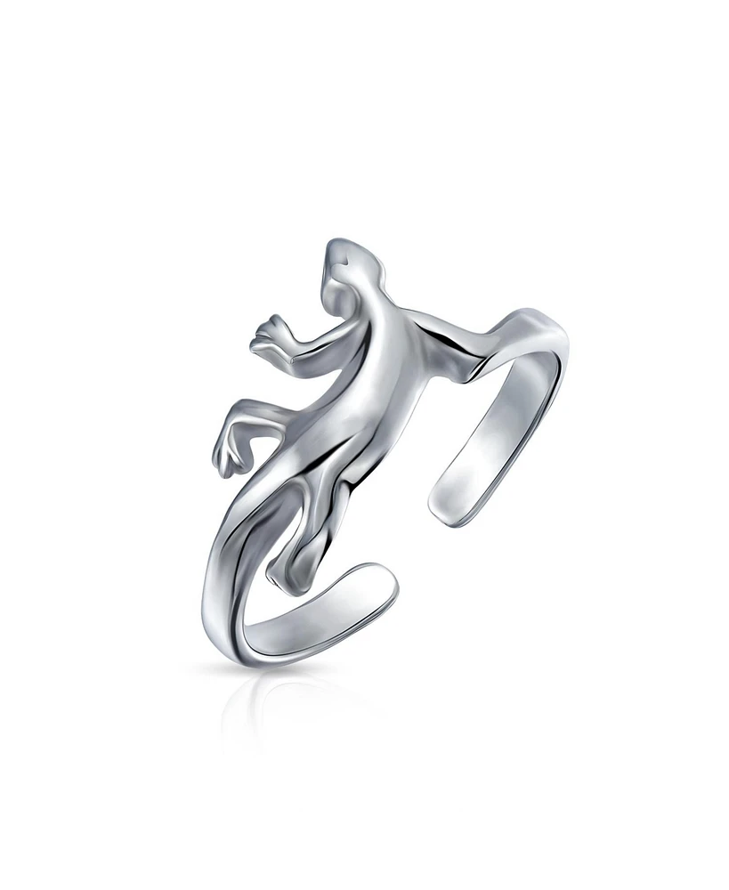 Bling Jewelry Garden Reptile Geko Lizard Midi Toe Ring in Polished Sterling Silver