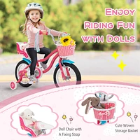 Girls Bike for Kids with Doll Seat and Training Wheels for Safe and Fun Riding