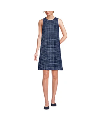 Lands' End Women's Washable Tweed Sleeveless Above the Knee Dress