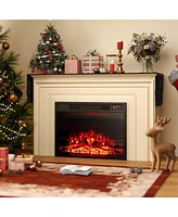 23" Electric Fireplace Insert with Remote Control Adjustable Flame Color Brightness