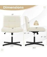 Upholstered Cross-Legged Office Chair with Oversized U-Shaped Seat Comfortable and Stylish Desk