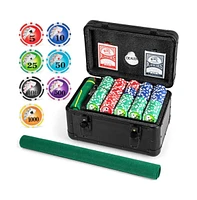 Casino Poker Chips Set with 600 Pieces Texas Hold'em Poker Chip Set for Casino-Style Games