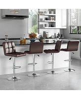 Modern Swivel Bar Stools Set of with Heavy-duty Metal Base & Footrest Back