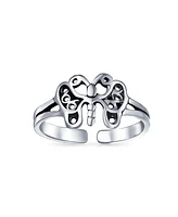 Bling Jewelry Butterfly Filigree Midi Toe Ring Oxidized Silver Sterling Band