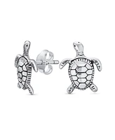 Bling Jewelry Hawaiian Sea Tortoise Beach Turtle Stud Earrings in Sterling Silver