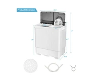26 lbs Portable Semi-automatic Washing Machine with Built-in Drain Pump