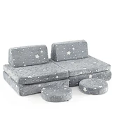 Modular Kids Play Couch Set Glow-in-the-Dark with Portable Handles Fun and Versatile Seating for Toddlers