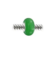 Bling Jewelry Dyed Green Jade Charm Bead Sterling Silver European Bracelet