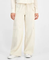 Dkny Jeans Petite High Rise Drawstring-Waist Cargo Pants