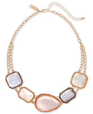 I.n.c. International Concepts Gold-Tone Mixed Stone Double Chain Statement Necklace, 16" + 3" extender, Exclusively at Macy's