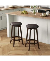 29" Counter Height Stools Set of with 360° Swivel Round Seat & Footrest
