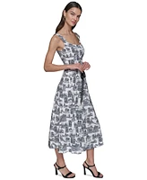 Karl Lagerfeld Paris Women's Toile Square-Neck Dress