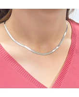 The Lovery Mini Herringbone Necklace 14K White Gold - 2.8 millimeters - 18 inches