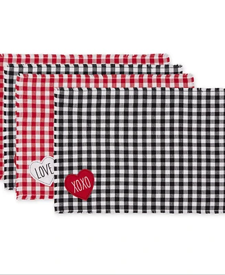 Design Imports Love Xoxo Checkers Embellished Placemat, Set of 4