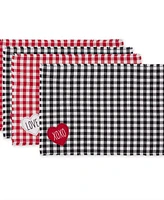 Design Imports Love Xoxo Checkers Embellished Placemat, Set of 4