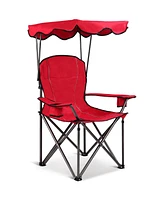 Portable Folding Beach Canopy Chair with Cup Holders