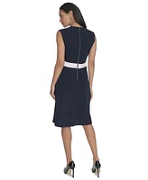 Calvin Klein Women's Jewel-Neck Sleeveless A-Line Dress