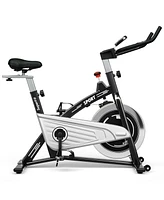 30Lbs Fixed Training Bicycle with Monitor for Gym and Home