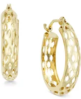 Diamond-Cut Mesh Hoop Earrings in 10k Gold