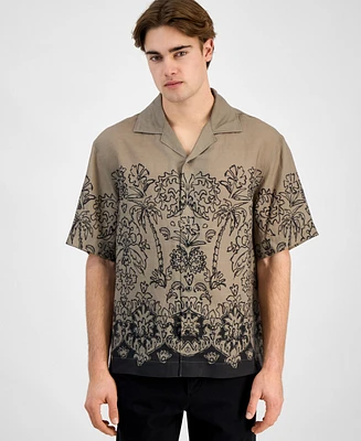 Hugo by Boss Men's Espino Oversized-Fit Liberty Floral Button-Down Camp Shirt