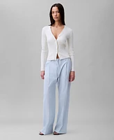 Calvin Klein Women's Front-Pleated Wide-Leg Pants