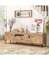 Tv Stand with 2 Cabinets and Storage Drawer Stylish Entertainment Console for Living Room