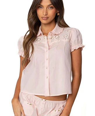 Edikted Womens Lona Tailored Button Up Shirt