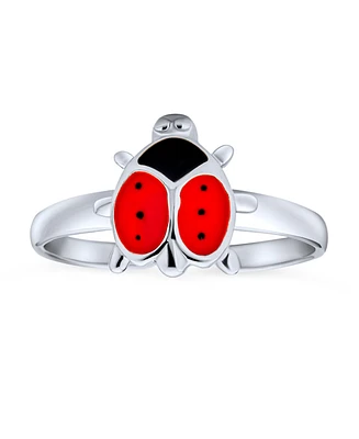 Bling Jewelry Lucky Red Black Ladybug Midi Band Toe Ring Sterling Silver