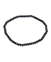 Bling Jewelry Dainty Natural Stone Multi-Strand Seed Bead Stretch Bracelet with Caviar Rondell Beads