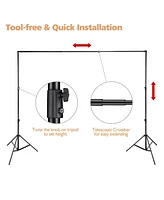 9.5x10 Ft Photo Backdrop Stand Kit Tripod Crossbar for Muslin Background Studio