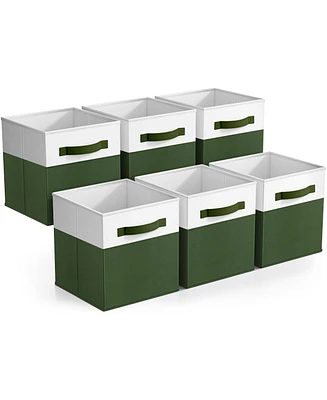 Sorbus 6 Pack 11" Two Tone Foldable Storage Cubes with Handles - Perfect for clothes, toys, books, linens, and more