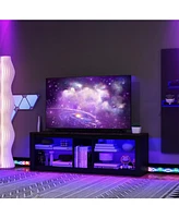 Modern Tv Stand with Led Lights and Adjustable Shelves Stylish Entertainment Center for Living Room
