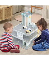 Parking Garage Playset with 4 Cars & Helicopter Fun Toy for Kids