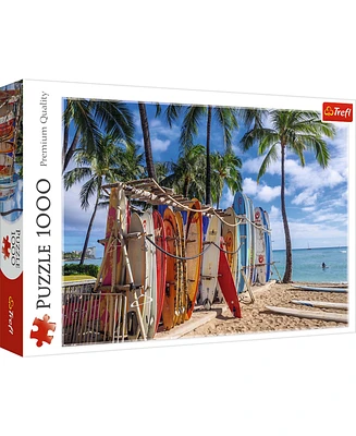 Trefl Red 1000 Piece Puzzle - Waikiki Beach Hawaii