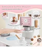 Kids Kitchen Playset with Coffee Maker Fun Pretend Play Toy for Young Chefs