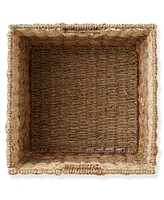 Casafield 10.5" x 10.5" Mixed Weave Storage Baskets, Natural - Set of Collapsible Cubes, Woven Bin Organizers for Bathroom, Bedroom