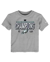 Nike Toddler Heather Gray Philadelphia Eagles 2024 Nfc Champions Locker Room Trophy Collection T-Shirt