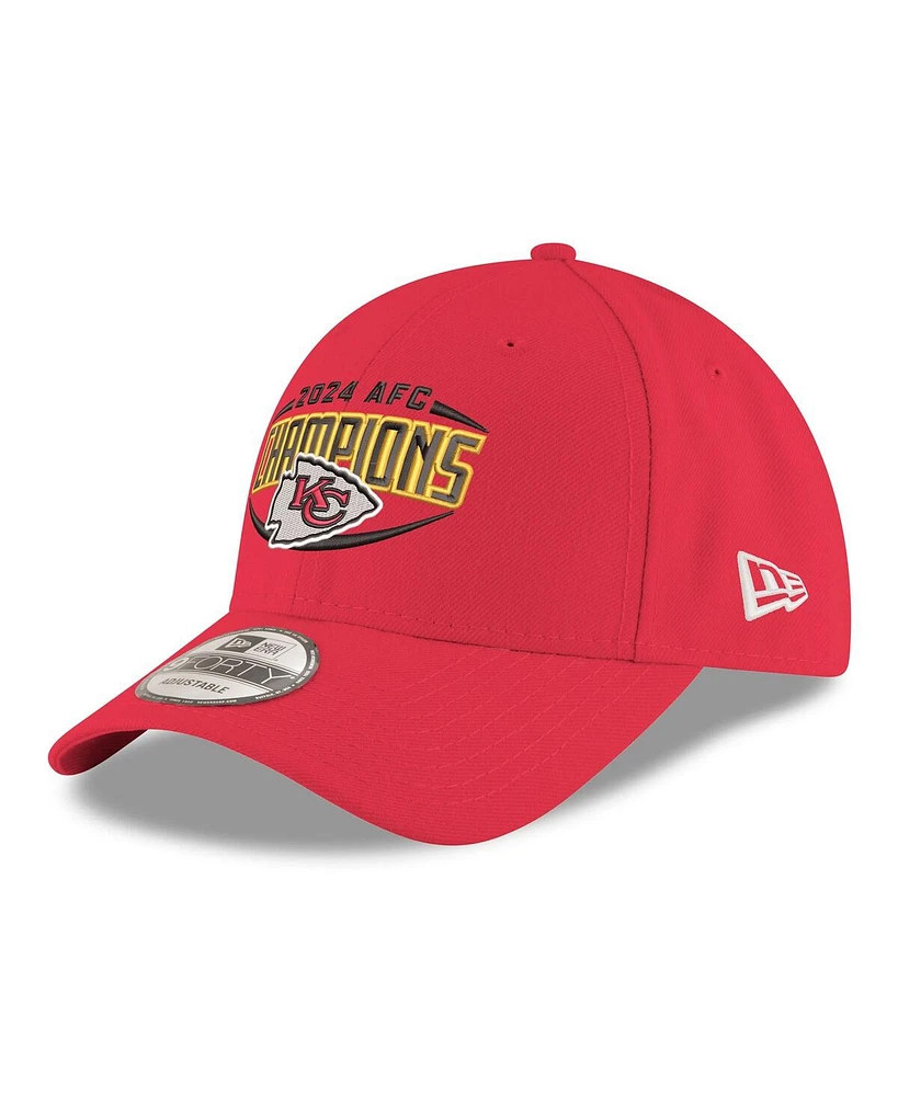 New Era Men's Red Kansas City Chiefs 2024 Afc Champions 9FORTY Adjustable Hat