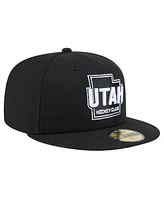 New Era Men's Black Utah Hockey Club State Shape 1st Season 59FIFTY Fitted Hat