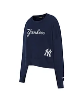 Pro Standard Women's Navy New York Yankees Game Day Classics Crewneck Pullover Sweatshirt