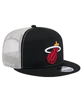 New Era Men's Miami Heat Black Victory Grove Split Panel 9FIFTY Snapback Hat