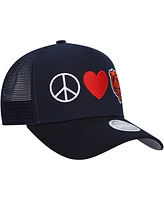 New Era Women's Navy Chicago Bears Peace Love Trucker 9FORTY Adjustable Hat