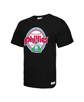 Mitchell & Ness Men's Black Philadelphia Phillies Logo Slub T-Shirt