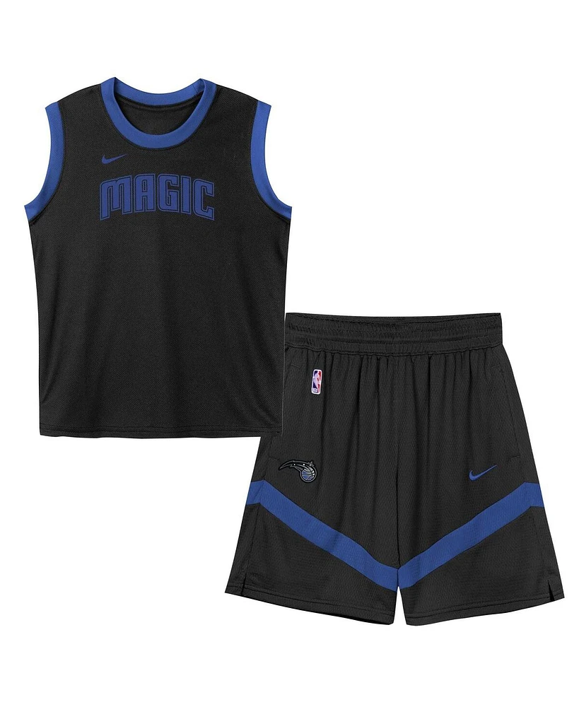 Nike Preschool Black Orlando Magic Mesh Tank Top and Shorts Set