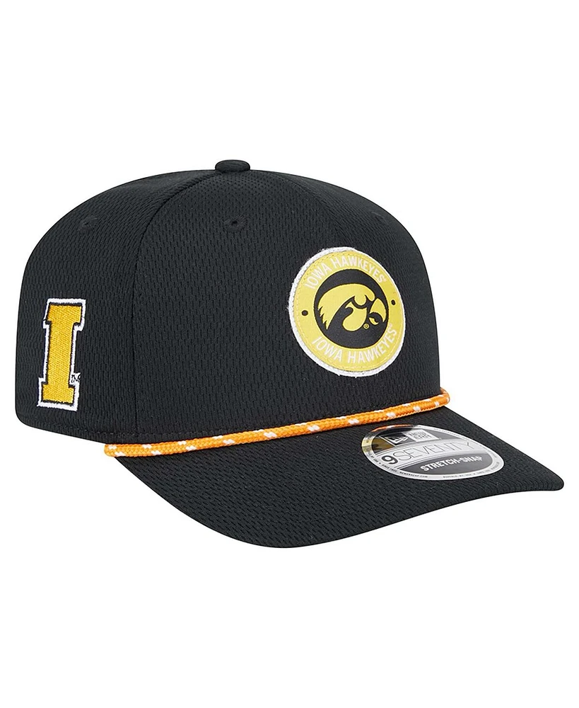 New Era Men's Black Iowa Hawkeyes Coolera 9SEVENTY Rope Stretch-Snap Hat