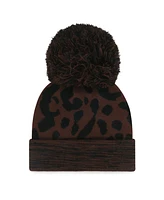 '47 Brand Women's Brown Atlanta Braves Rosette Cuffed with Pom Knit Hat