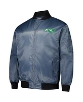 Mitchell & Ness Men's Charcoal New York Jets Big Tall Bomber Full-Zip Jacket