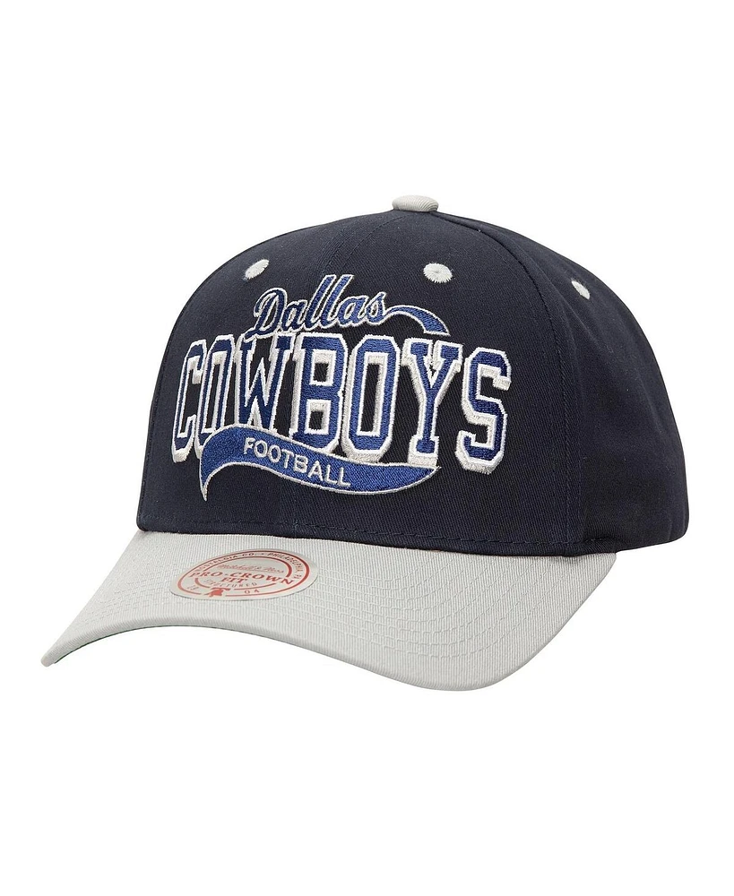 Mitchell & Ness Navy Dallas Cowboys Block Sweep Pro Adjustable Hat